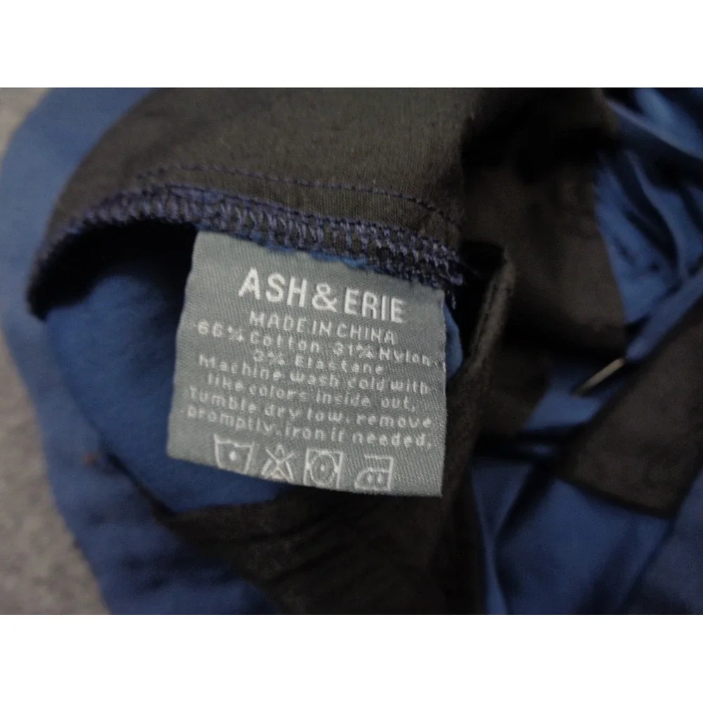 Ash & Erie Shorts Men 34 Blue Chino Flat Front Stretch Twill Golf Drawstring